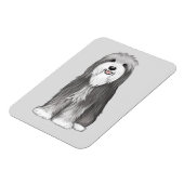 Bearded Collie Cartoon Dog Magneet (Linkerzijde)