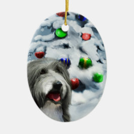Bearded Collie Christmas Gifts Ornament