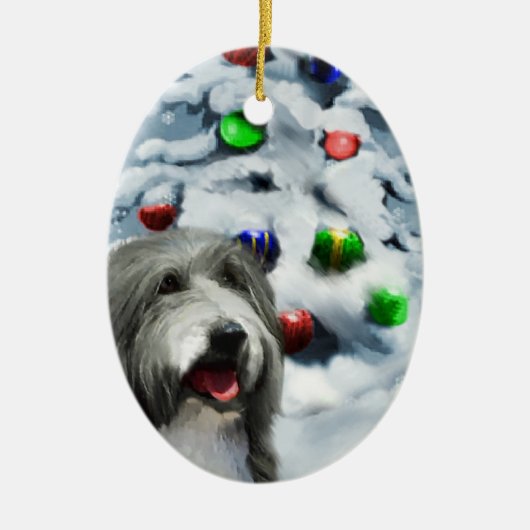 Bearded Collie Christmas Gifts Ornament (Voorkant)
