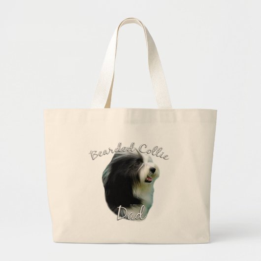 Bearded Collie Dad 2 Grote Tote Bag (Voorkant)
