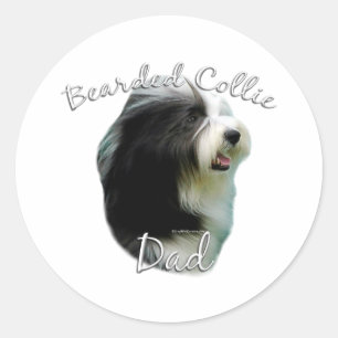 Bearded Collie Dad 2 Ronde Sticker