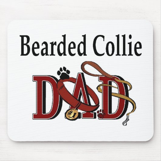 Bearded Collie Dad Gifts Muismat (Voorkant)