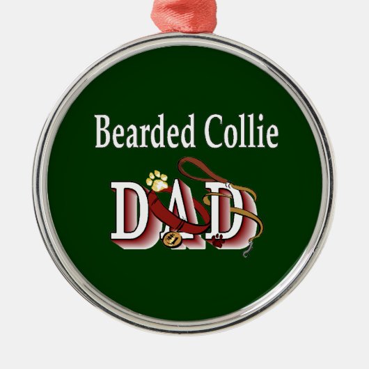 Bearded Collie Dad Metalen Ornament (Voorkant)