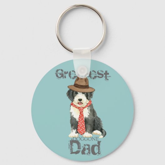Bearded Collie Dad Sleutelhanger (Voorkant)