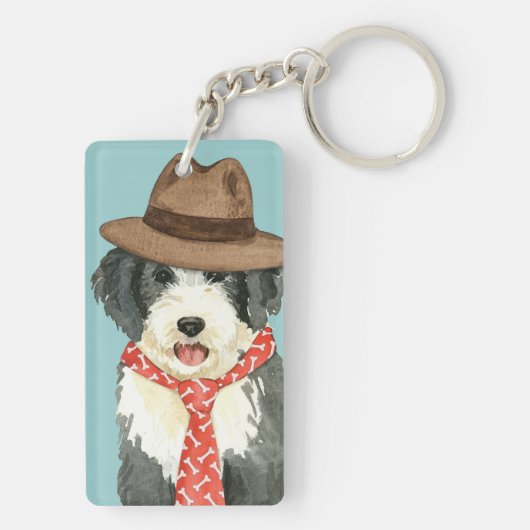 Bearded Collie Dad Sleutelhanger (achterkant)