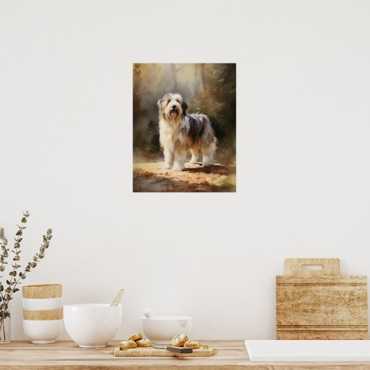Bearded Collie Dog Art Print Poster (Keuken)