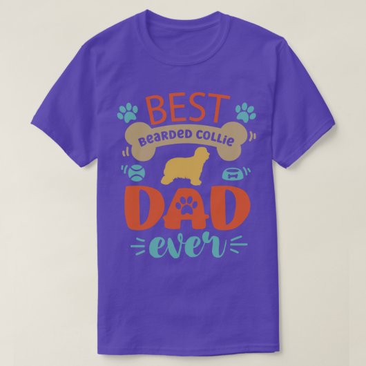 Bearded Collie Dog Dad T-shirt (Design voorkant)