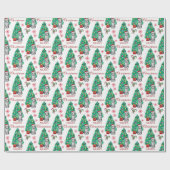 Bearded Collie Dog-kerstpatroon Cadeaupapier (Vlak)