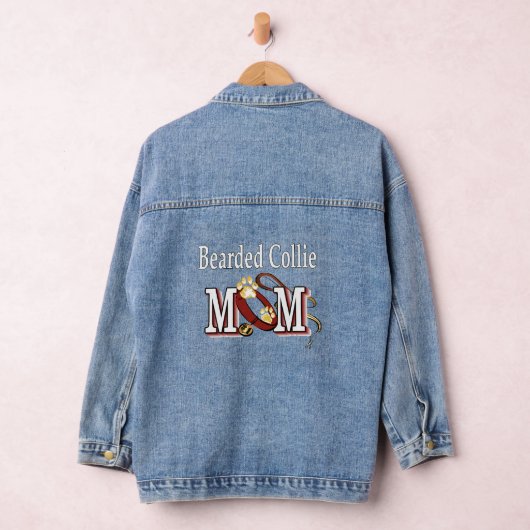 Bearded Collie Dog MOM Denim Jacket (Hangar)