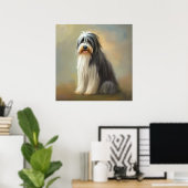 Bearded Collie Dog Poster (Thuiskantoor)