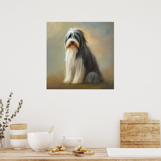 Bearded Collie Dog Poster (Keuken)