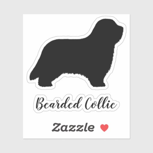 Bearded Collie Dog Silhouet Vinyl Sticker (Vel)