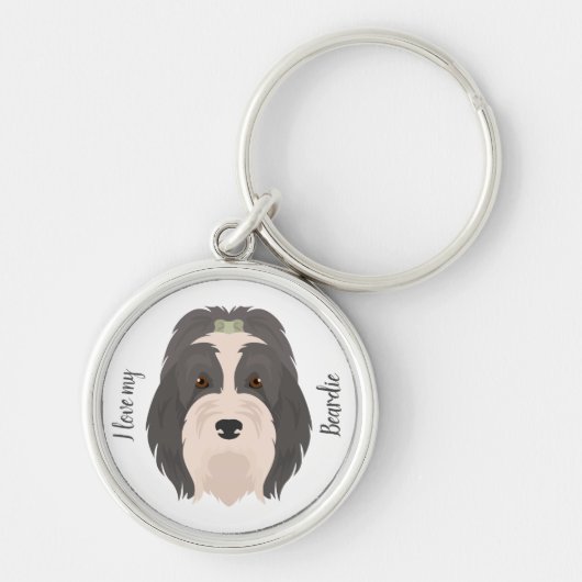 Bearded Collie dog Sleutelhanger (Voorkant)