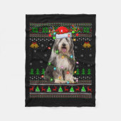 Bearded Collie Dog Ugly Christmas Sweater Holiday Fleece Deken (Voorkant)