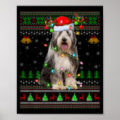 Bearded Collie Dog Ugly Christmas Sweater Holiday Poster (Voorkant)