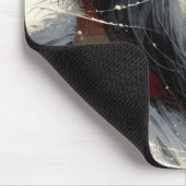 Bearded Collie Dragen Gestreepte Winter Sjaal Muismat (Hoek)