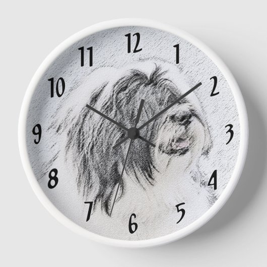Bearded Collie Drawing - Cute Original Dog Art (Voorkant)