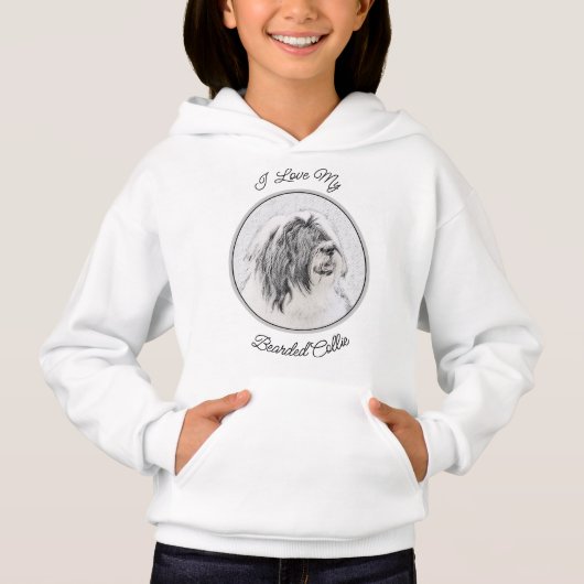 Bearded Collie Drawing - Cute Original Dog Art (Voorkant)
