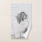 Bearded Collie Drawing - Cute Original Dog Art Bad Handdoek (Handdoek)