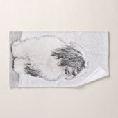 Bearded Collie Drawing - Cute Original Dog Art Bad Handdoek (Handdoek)