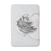 Bearded Collie Drawing - Cute Original Dog Art Badmat (Voorkant Verticaal)