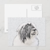 Bearded Collie Drawing - Cute Original Dog Art Briefkaart (Voorkant / Achterkant)