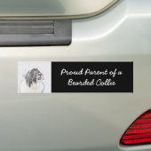 Bearded Collie Drawing - Cute Original Dog Art Bumpersticker (Op auto)