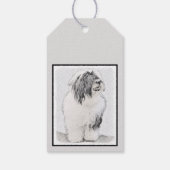 Bearded Collie Drawing - Cute Original Dog Art Cadeaulabel (Achterkant)