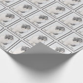 Bearded Collie Drawing - Cute Original Dog Art Cadeaupapier (Hoek)