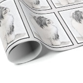 Bearded Collie Drawing - Cute Original Dog Art Cadeaupapier (Rol Hoek)