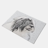 Bearded Collie Drawing - Cute Original Dog Art Deurmat (Schuin)