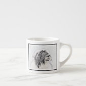 Bearded Collie Drawing - Cute Original Dog Art Espresso Kop (Rechts)