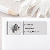 Bearded Collie Drawing - Cute Original Dog Art Etiket (Insitu)