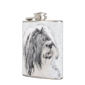 Bearded Collie Drawing - Cute Original Dog Art Heupfles (Links)