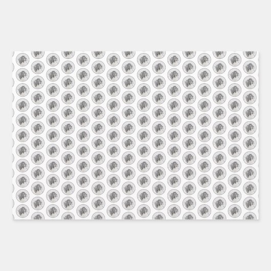 Bearded Collie Drawing - Cute Original Dog Art Inpakpapier Vel (Voorkant 2)