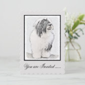 Bearded Collie Drawing - Cute Original Dog Art Kaart (Staand voorkant)