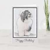 Bearded Collie Drawing - Cute Original Dog Art Kaart (Voorkant)