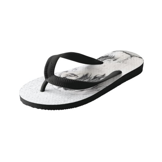 Bearded Collie Drawing - Cute Original Dog Art Kinder Teenslippers (Schuin)