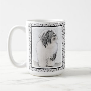 Bearded Collie Drawing - Cute Original Dog Art Koffiemok