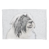 Bearded Collie Drawing - Cute Original Dog Art Kussensloop (Voorkant)