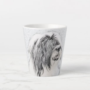 Bearded Collie Drawing - Cute Original Dog Art Latte Mok