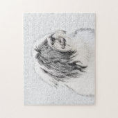Bearded Collie Drawing - Cute Original Dog Art Legpuzzel (Verticaal)