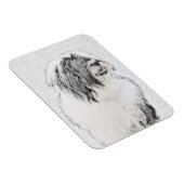 Bearded Collie Drawing - Cute Original Dog Art Magneet (Rechterzijde)