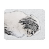 Bearded Collie Drawing - Cute Original Dog Art Magneet (Horizontaal)