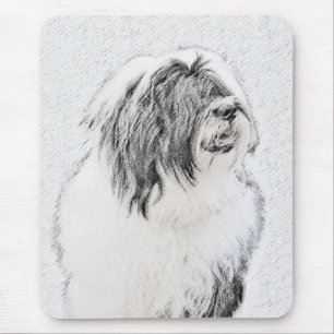 Bearded Collie Drawing - Cute Original Dog Art Muismat