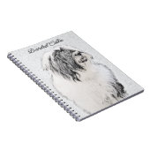 Bearded Collie Drawing - Cute Original Dog Art Notitieboek (Rechterzijde)