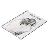Bearded Collie Drawing - Cute Original Dog Art Notitieboek (Linkerzijde)