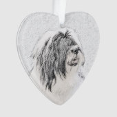 Bearded Collie Drawing - Cute Original Dog Art Ornament (voorkant)
