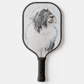 Bearded Collie Drawing - Cute Original Dog Art Pickleball Paddle (Achterkant)