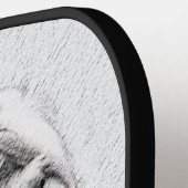 Bearded Collie Drawing - Cute Original Dog Art Pickleball Paddle (Links Detail)